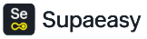Supaeasy logo with a stylized 'S' and 'E' on a black background