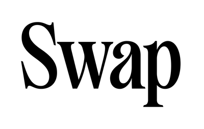 Black 'Swap' text on a white background