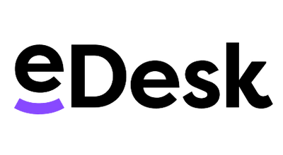 eDesk logo with a purple accent on a white background